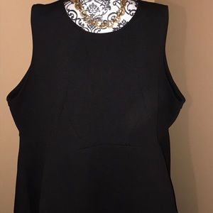Eloquii Black Sleeveless Asymmetrical Dress